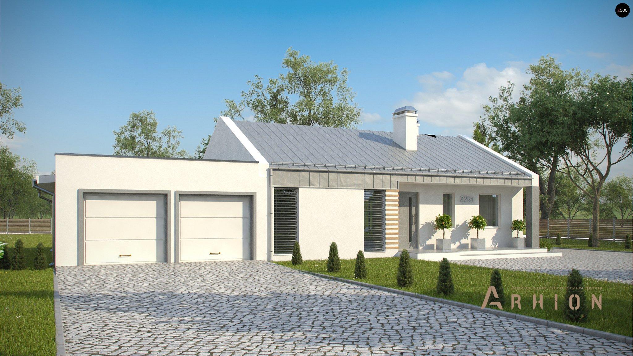 1. Проект одноэтажного дома в стиле барн с двускатной кровлей, Z251 GL2, площадью - 152 кв c терассой, гаражом